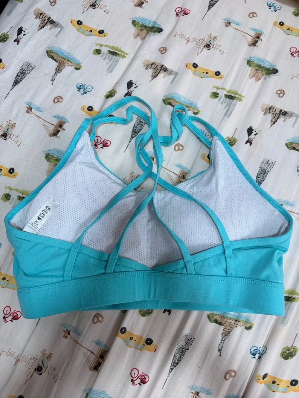 Women’s Turquoise Strappy Sports Bra (Lululemon dupe)